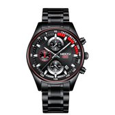 NIBOSI N2375 - Horloge Mannen Zwart Waterdicht