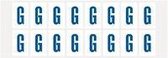 Letter stickers wit/blauw teksthoogte: 25 mm letter G