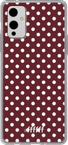 6F hoesje - geschikt voor OnePlus 9 -  Transparant TPU Case - Burgundy Dots #ffffff