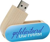 Gefeliciteerd usb stick met naam 8gb hout twister model 1007 – verjaardagscadeau man, verjaardag cadeau, cadeau voor hem verjaardag, leuke verjaardag cadeaus