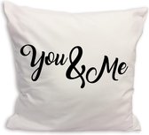 Kussensloop Wit - You And Me - 60 x 60 cm