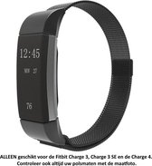 Zwarte Milanees sporthorlogebandje voor Fitbit Charge