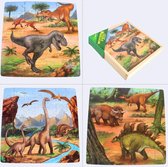 3-in-1 3*49 stukjes Dubbelzijdige Houten Puzzel - Dinosaur Land Type A - Kinderpuzzel - Educatief speelgoed voor kinderen - Puzzels voor Peuter vanaf 3 jaar