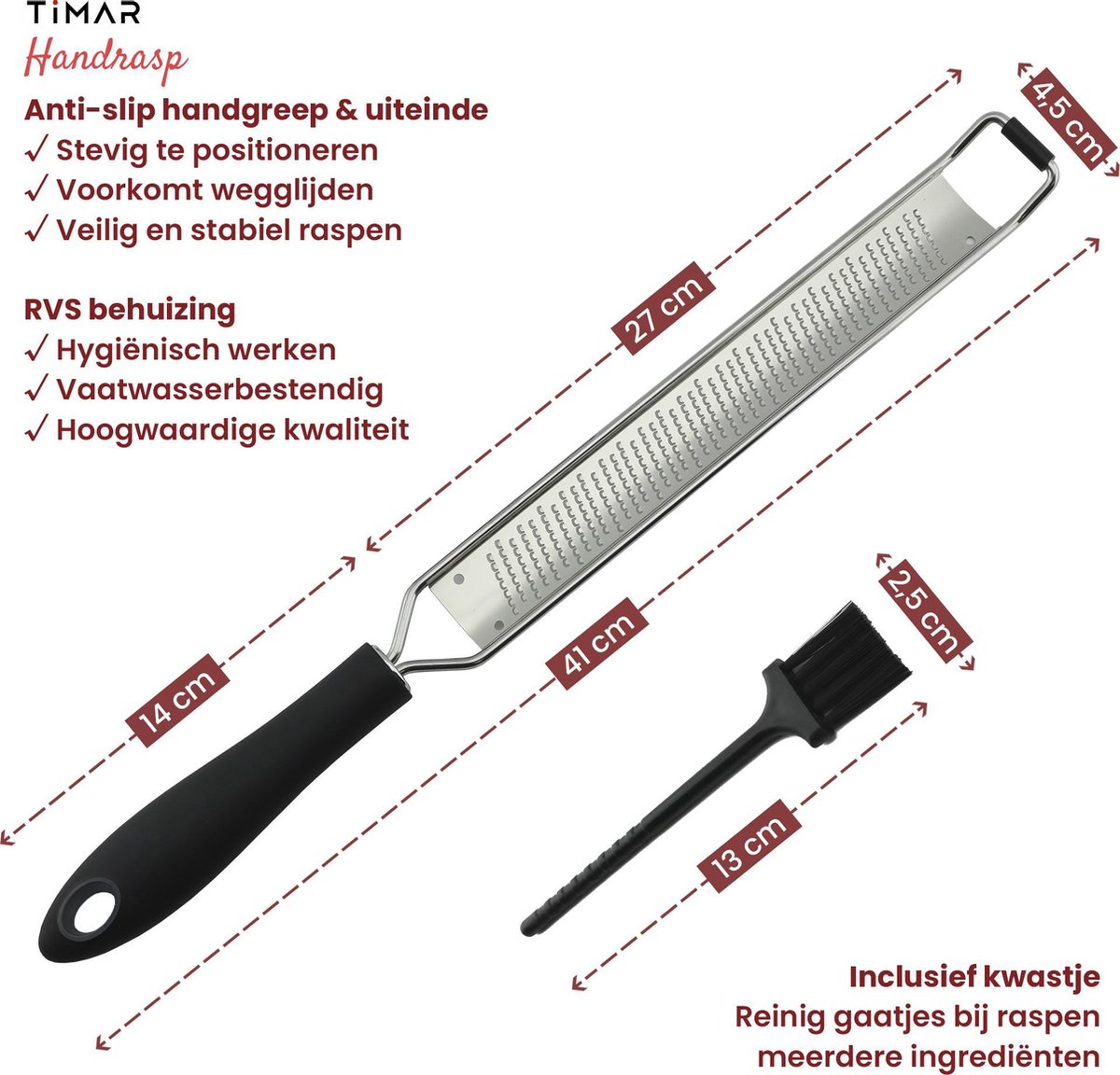 Râpe Multifonction En Acier Inox 304 – Pour Fromage, Citron, Gingembre, Noix De Muscade… Avec Brosse Et Housse Incluse !