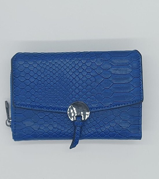 Portefeuille Blauw - Portefeuille Femme Trendy - Imprimé Croco - Blauw  Cobalt - 8 Cartes | bol.com