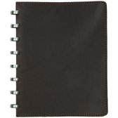 Atoma notebook PUR formaat A5 blanco donker bruin leder 144 bladzijden