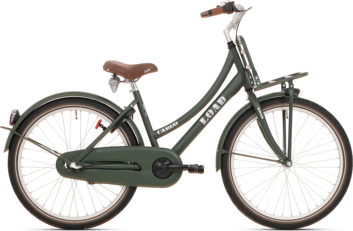 Vermelding zwaard eeuw Bikefun Load 24" meisjesfiets met 3 versnellingen remnaaf - kaki groen -  fiets meisje... | bol.com