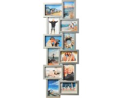 Fotolijst - Henzo - Holiday Gallery - Collagelijst voor 12 foto's - Fotomaat 10x15 cm - Zilver