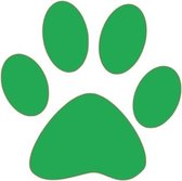 Sticker hondenpoot  - 12 x 12 cm -  kleur groen