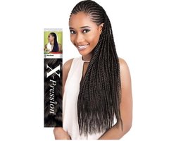 X-pression Hair Color 1B Ultra Braids-Nep Vals Haar Hair Extensions - Meche X pressions Kanekelon - Haar Extention Bruin Zwart voor Vlechten - Nep Vals Haar om in te Vlechten - Weave Nep Haar voor Kinderen en Wolwassen