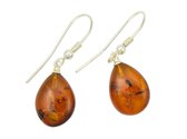 Zilveren oorbellen Amber / Barnsteen 925 zilver (incl. oorbel stoppers)