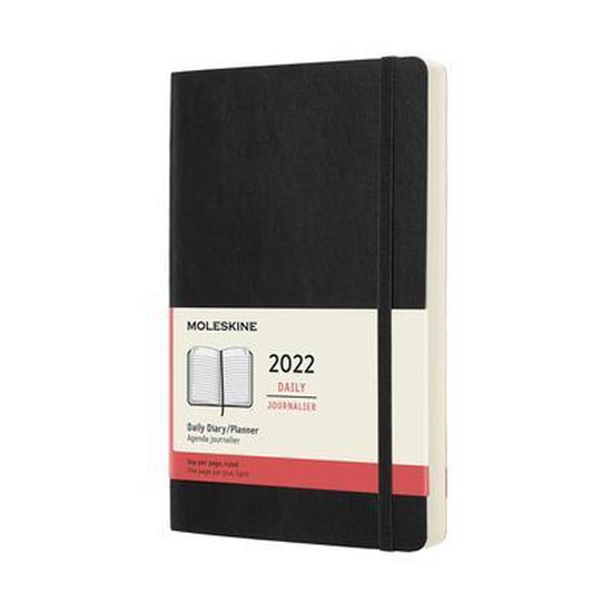 Moleskine 2022 Daily Planner, 12m, Large, Black, Soft Cover (5 X 8.25)