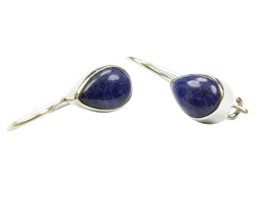 Zilveren oorbellen met sluiting Lapis Lazuli 925 zilver
