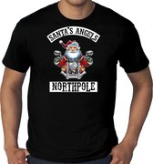 Grote maten fout Kerstshirt / Kerst t-shirt Santas angels Northpole zwart voor heren - Kerstkleding / Christmas outfit 4XL