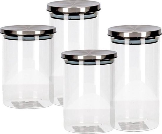 Bocaux en Verre Hermétique Set de 4-650ml Bocal en Verre avec Couvercle -  Bocaux Rangement Cuisine - Pot en Verre avec Couvercle - Pots et Bocaux de  Conservation - Bocal en Verre