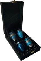 Exclusieve set van 4 mini-urnen (keepsakes) - blauw