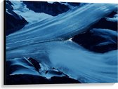 Canvas  - Blauwe Verfstreep - 100x75cm Foto op Canvas Schilderij (Wanddecoratie op Canvas)