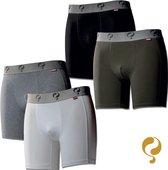 Quick Q1905 Bodywear Heren Boxershorts 4-Pack Zwart Army Wit Grijs