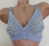 Dames beugelloze BH met kant 85C grijs