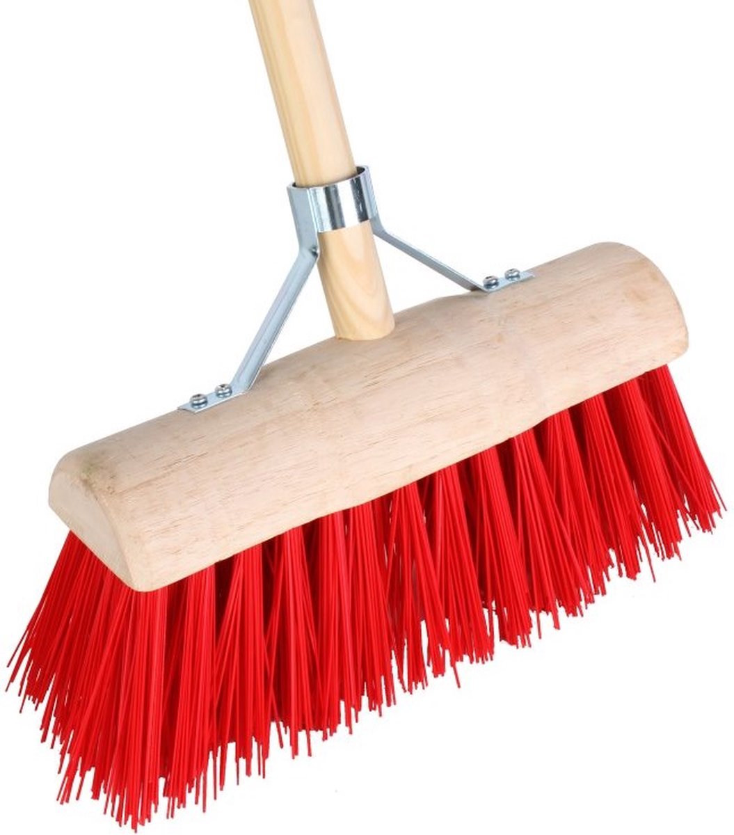 Goedkoopste Talen Tools - Bezem - Halfrond - 31 cm - Rood - Zonder steel