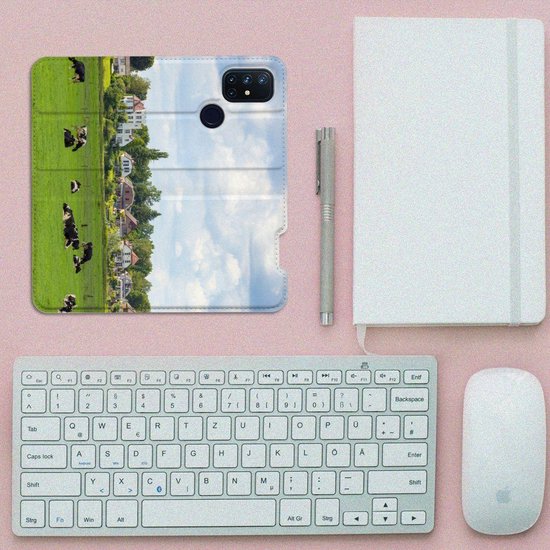 Étui pour smartphone OnePlus Nord N10 5G Étui portefeuille pour livre de vaches hollandaises