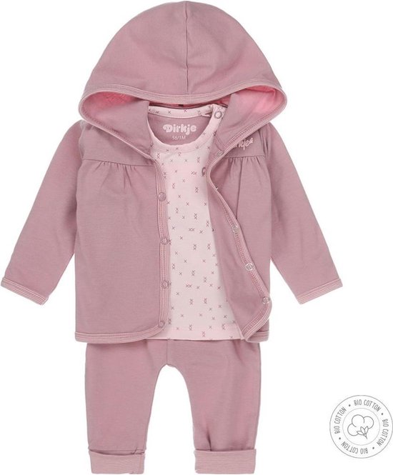 Dirkje Kledingset 3 delig Vestje Broek Shirt Oudroze Roze Maat 44 bol