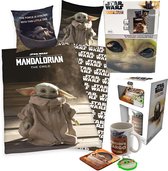 Star Wars The Mandalorian Dekbedovertrek- 140x200cm- katoen- 1persoons- dubbelzijdig design- Baby Yoda- incl. Baby Yoda cadeau set