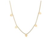 Michelle Bijou - Damesketting - LOVE hartjes in 5 talen - Stainless steel - Goud