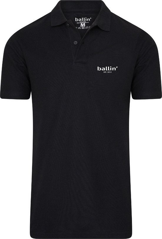 Heren Polo SS met Ballin Est. 2013 Basic Polo Print - Zwart - Maat S