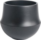 Pot Fusion Black ronde bloempot voor binnen 24x22 cm zwart