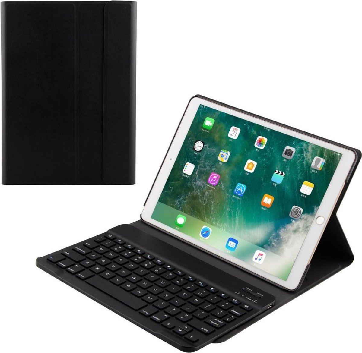 Geschikt voor iPad Pro 10.5 (2017) & iPad Air 10.5 (2019) toetsenbord hoes - zwart