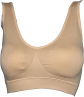Basis sportbeha beige met uitneembare pads XL/XXL