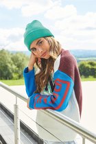 bonnet d'hiver vert menthe | bonnet tricoté classique en 30 couleurs différentes| tricot à deux couches