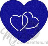 Hart in hart vilt onderzetters  - Donkerblauw - 6 stuks - 10 x 10 cm - Tafeldecoratie - Glas onderzetter - Valentijn - Cadeau - Woondecoratie - Tafelbescherming - Onderzetters voor glazen - Keukenbenodigdheden - Woonaccessoires - Tafelaccessoires