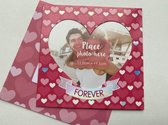 Carte Saint Valentin / carte de voeux / Carte Forever love avec cadre photo et enveloppe
