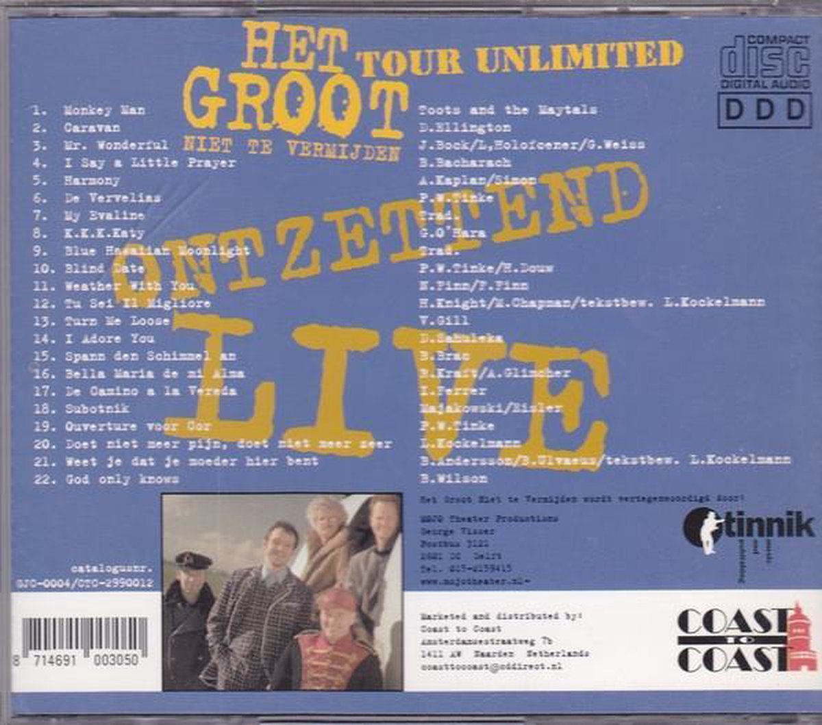 Ontzettend live, Het Groot Niet Te Vermijden CD (album) Muziek