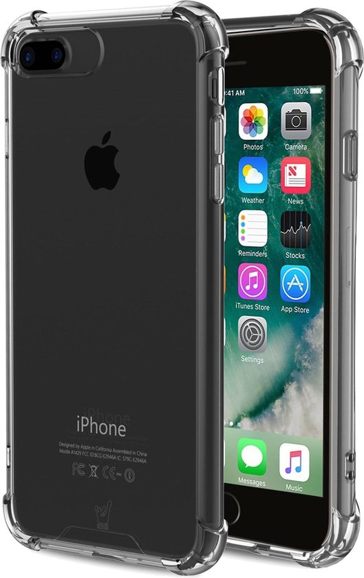 zitten Afdeling Cusco iPhone 7 Plus / 8 Plus Hoesje - Anti Shock Proof Siliconen Back Cover Case  Hoes... | bol.com