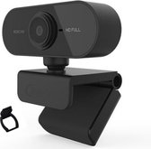 Webcam voor PC met USB en Microfoon + Extra Lens beschermer - Full HD 1080P - Geschikt voor Windows en Mac - Zwart