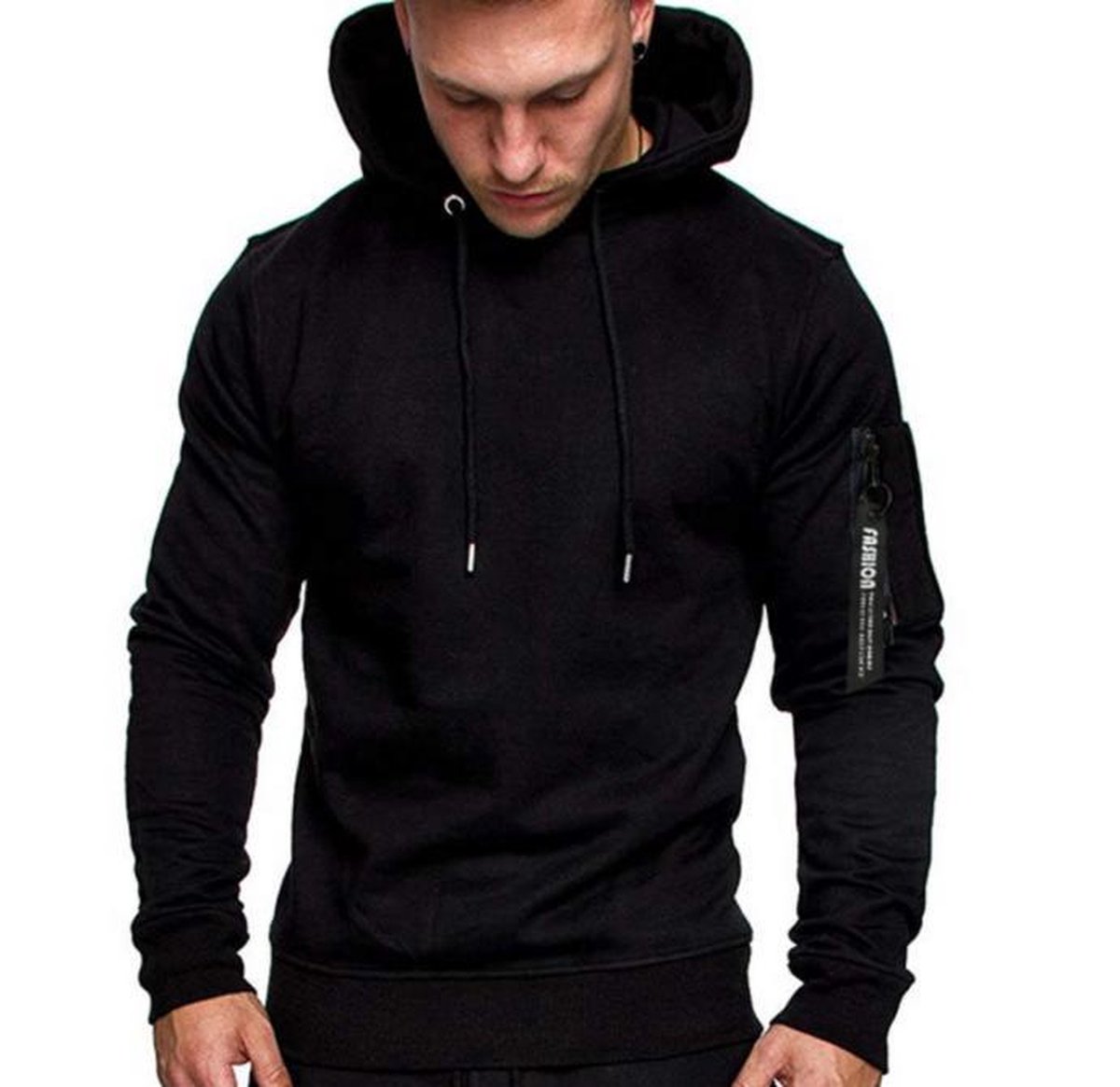 Zwarte Hoodie heren met capuchon - Light Sport Sweater - Maat M | bol.com