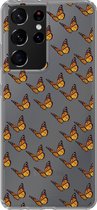 Samsung Galaxy S21 Ultra - Smart cover - Transparant - Vlinders