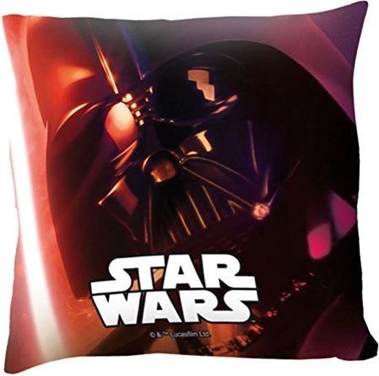 Disney Star Wars Kussen 40 x 40 cm - Darth Vader - Deco + Gratis Star Wars Wallet