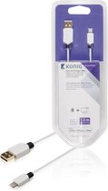 König KNM39300W10 Sync And Charge Kabel 8-pins Lightning Male - Usb 2.0 A Male 1,00 M Wit