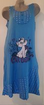 Dames mouwloze nachthemd met kattenafbeelding XXL blauw