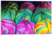 Forex - Roze en Groen Gemêleerd Wol - 60x40cm Foto op Forex