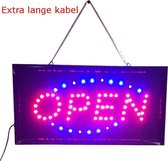 Led licht bord ledbord OPEN met 3 meter kabel en ophangketting