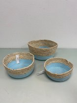 decoratieve mand - set van 3 stuks (blauw)