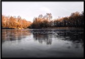 Poster Winter Escharen - 30x40 cm Met Fotolijst - Ingelijst - WALLLL