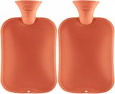 2x Kruiken zalm oranje - 2 liter - warmwaterkruiken