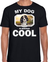 Spaniel honden t-shirt my dog is serious cool zwart - heren - Spaniels liefhebber cadeau shirt 2XL