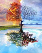 4 Seizoenen Boom - Diamond Painting - 25x20cm - Complete Set - Inclusief Tools - Stipco